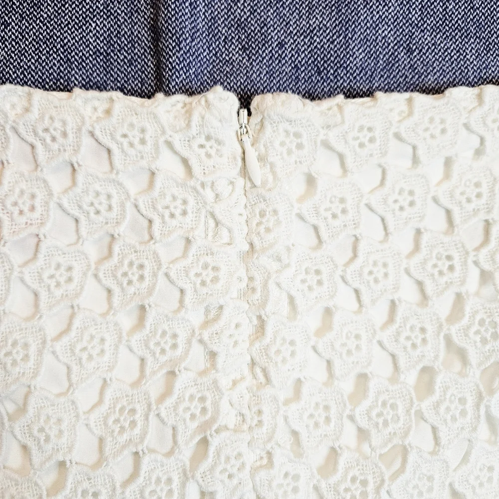 Joe Fresh White Eyelet Mini Skirt With Cotton Lining Size 10/Medium - Picture 7 of 9